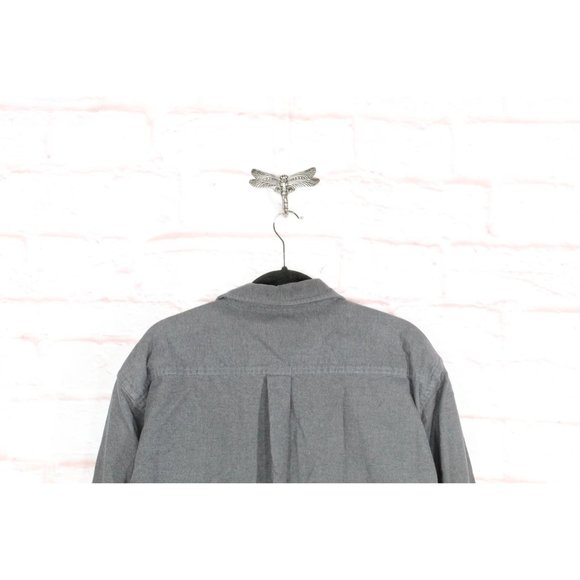 LL Bean Gray Heather Traditional Fit Chamois Collared Warmer Shirt Size XL - Picture 6 of 8
